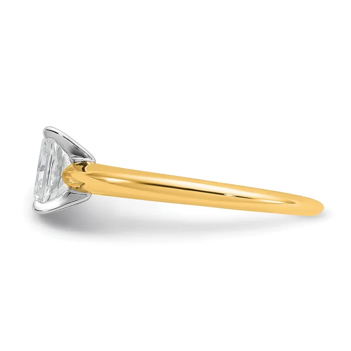 Goldia Rings 14k Twotone 34 Ct Lab Grown Diamond VSSI G Radiant Solitare Engagement Ring