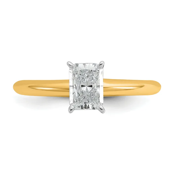 Goldia Rings 14k Twotone 34 Ct Lab Grown Diamond VSSI G Radiant Solitare Engagement Ring