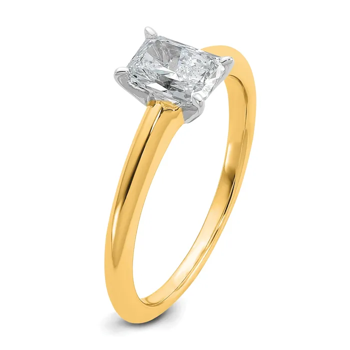 Goldia Rings 14k Twotone 34 Ct Lab Grown Diamond VSSI G Radiant Solitare Engagement Ring