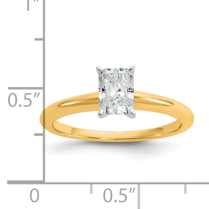 Goldia Rings 14k Twotone 34 Ct Lab Grown Diamond VSSI G Radiant Solitare Engagement Ring