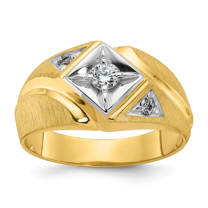 Goldia Rings 14k Twotone Gold Twotone Gold Mens Satin Diamond Complete Ring Goldia Rings 14k Twotone Gold Twotone Gold Mens Satin Diamond Complete Ring