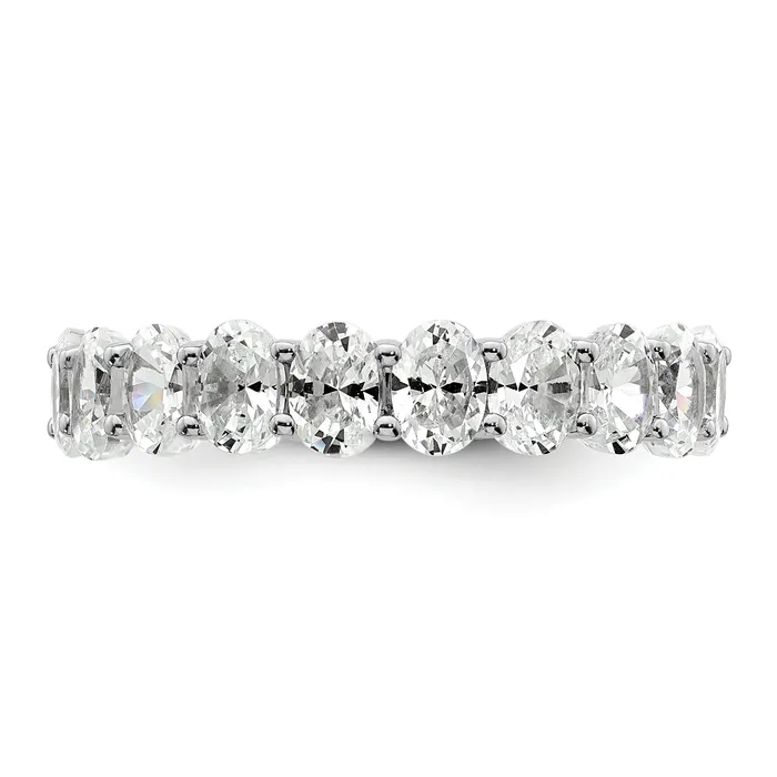 Goldia Rings 14k White Gold 14KW Oval Lab Grown Diamond VSSI G Eternity Band Ring
