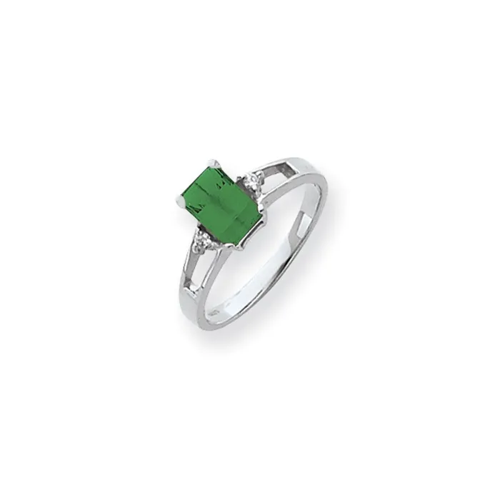 Goldia Rings 14k White Gold 7x5mm Emerald Cut Mount St Helens A Diamond ring Goldia Rings 14k White Gold 7x5mm Emerald Cut Mount St Helens A Diamond ring