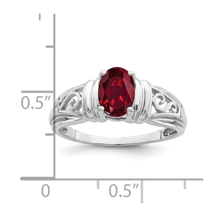 Goldia Rings 14k White Gold 7x5mm Oval Created Ruby ring