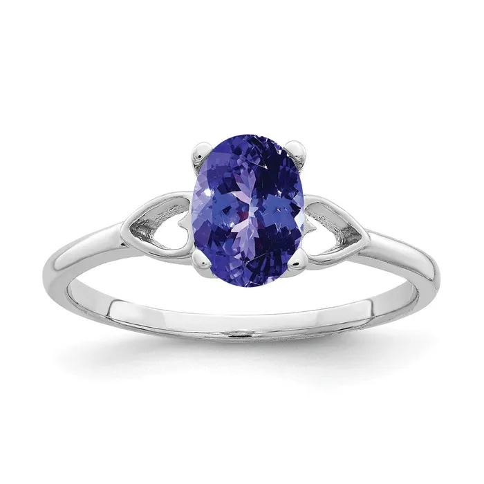 Goldia Rings 14k White Gold 7x5mm Oval Tanzanite ring