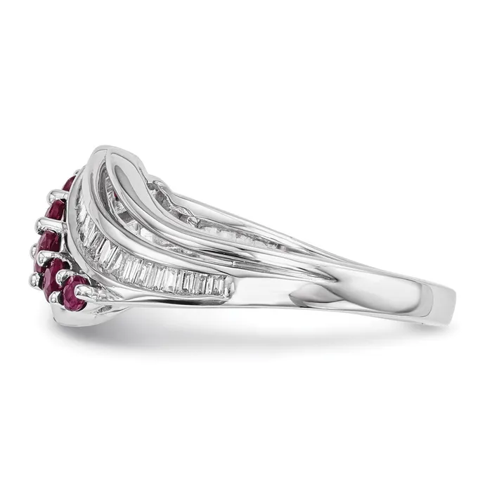 Goldia Rings 14k White Gold Real Diamond u0026 Ruby Ring