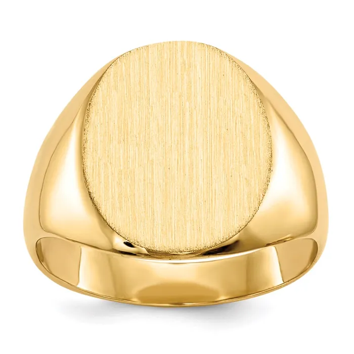 Goldia Rings 14K Yellow Gold 135x120mm Closed Back Signet Ring