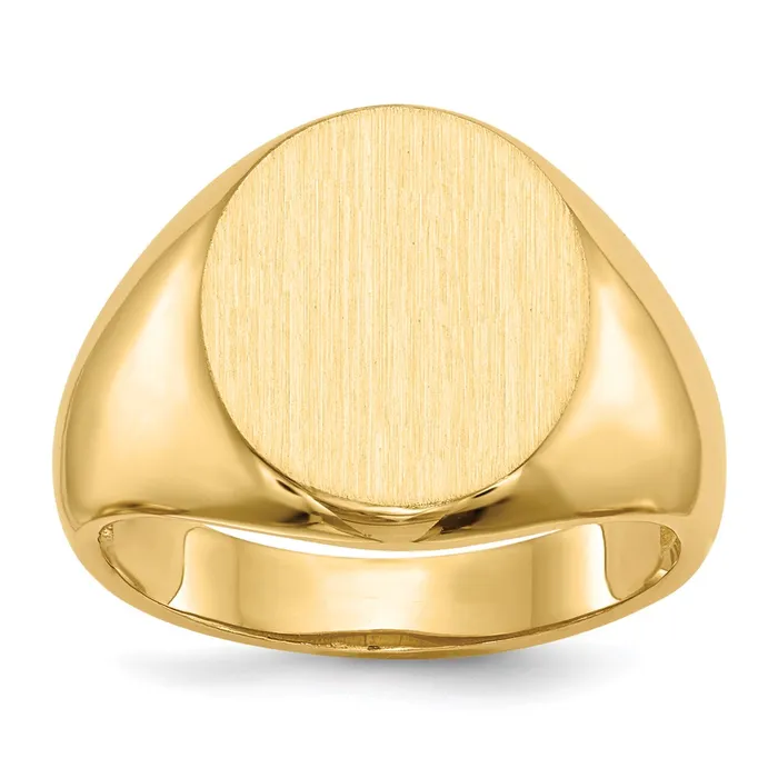 Goldia Rings 14K Yellow Gold 150x135mm Open Back Mens Signet Ring