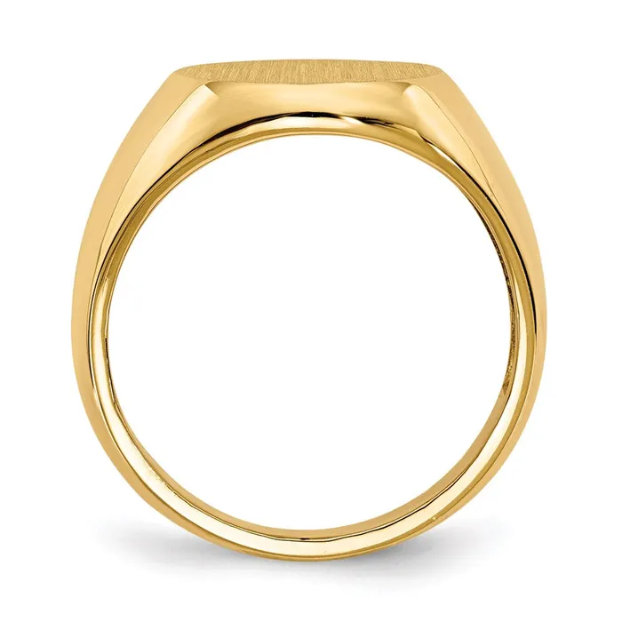 Goldia Rings 14K Yellow Gold 150x135mm Open Back Mens Signet Ring