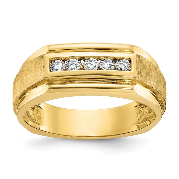 Goldia Rings 14k Yellow Gold Mens Polished and Satin Diamond Ring Mounting Goldia Rings 14k Yellow Gold Mens Polished and Satin Diamond Ring Mounting