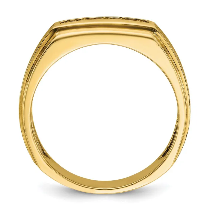 Goldia Rings 14k Yellow Gold Mens Polished and Satin Diamond Ring Mounting