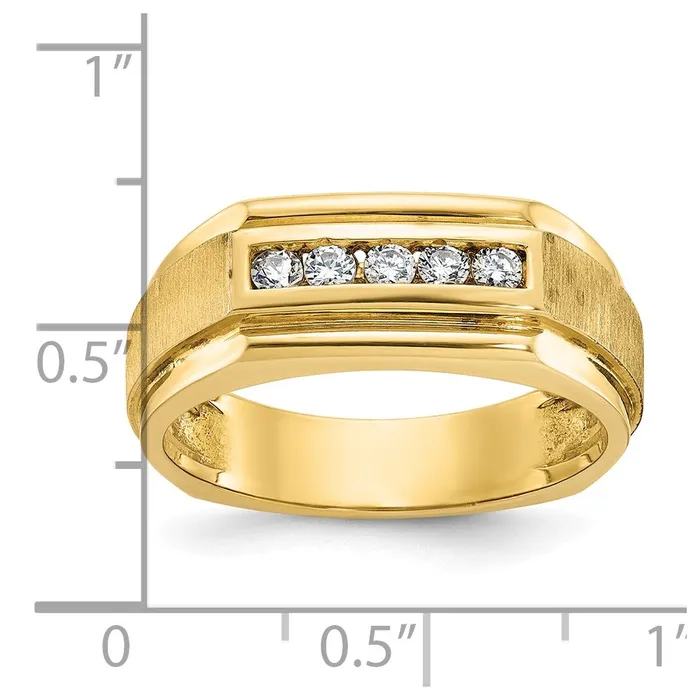 Goldia Rings 14k Yellow Gold Mens Polished and Satin Diamond Ring Mounting