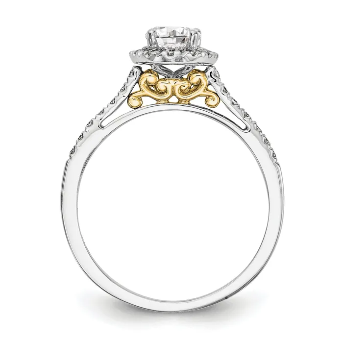 Goldia Rings 200ct CZ Solid Real 14k Twotone Oval Halo Engagement Ring