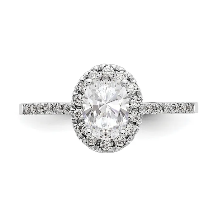 Goldia Rings 200ct CZ Solid Real 14k Twotone Oval Halo Engagement Ring