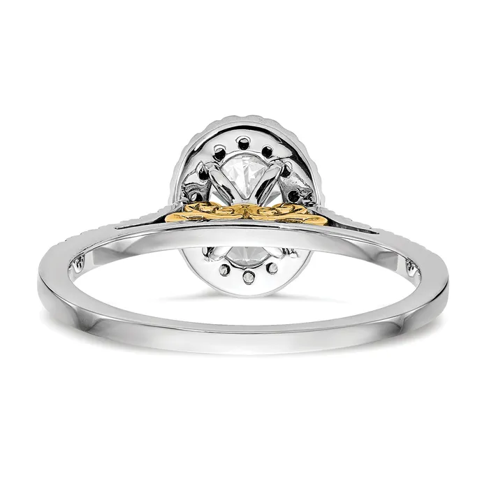 Goldia Rings 200ct CZ Solid Real 14k Twotone Oval Halo Engagement Ring