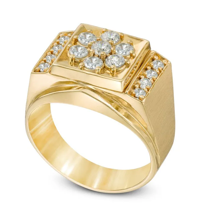 Goldia Rings Mens 10 CT TW Natural Diamond Cluster Comfort Fit Ring in Solid 10K TwoTone Gold Goldia Rings Mens 10 CT TW Natural Diamond Cluster Comfort Fit Ring in Solid 10K TwoTone Gold