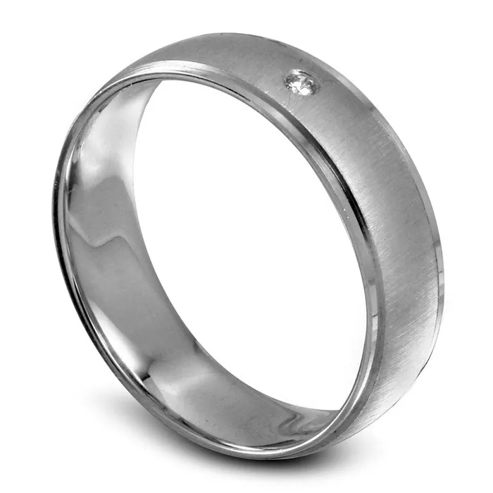 Goldia Rings Mens Natural Clarity Enhanced Diamond Accent Solitaire Wedding Band in Solid 10K White Gold Goldia Rings Mens Natural Clarity Enhanced Diamond Accent Solitaire Wedding Band in Solid 10K White Gold
