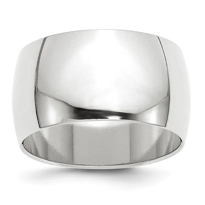 Goldia Rings Solid 10K White Gold 12mm Half Round MensWomens Wedding Band Ring Size 4 Goldia Rings Solid 10K White Gold 12mm Half Round MensWomens Wedding Band Ring Size 4
