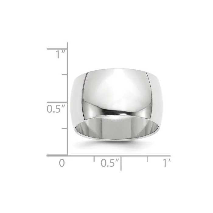 Goldia Rings Solid 10K White Gold 12mm Half Round MensWomens Wedding Band Ring Size 4 Goldia Rings Solid 10K White Gold 12mm Half Round MensWomens Wedding Band Ring Size 4