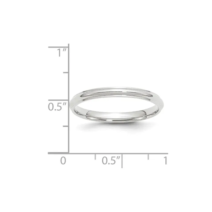 Goldia Rings Solid 10K White Gold 25mm Half Round with Edge MensWomens Wedding Band Ring Size 10 Goldia Rings Solid 10K White Gold 25mm Half Round with Edge MensWomens Wedding Band Ring Size 10