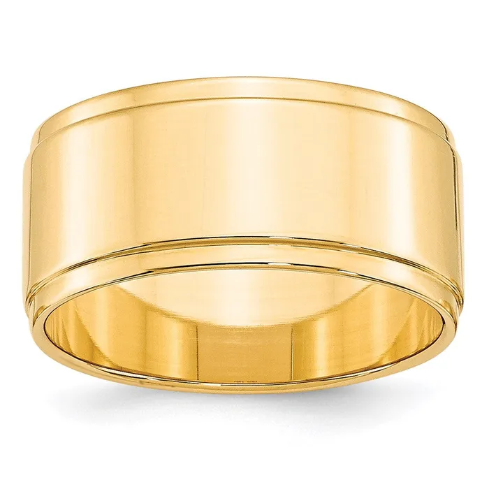 Goldia Rings Solid 10K Yellow Gold 10mm Flat with Step Edge MensWomens Wedding Band Ring Size 9 Goldia Rings Solid 10K Yellow Gold 10mm Flat with Step Edge MensWomens Wedding Band Ring Size 9