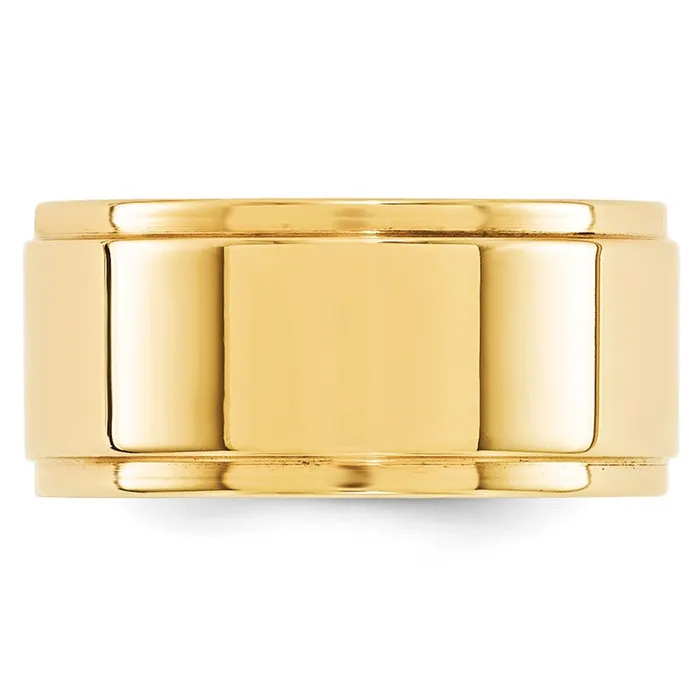 Goldia Rings Solid 10K Yellow Gold 10mm Flat with Step Edge MensWomens Wedding Band Ring Size 9 Goldia Rings Solid 10K Yellow Gold 10mm Flat with Step Edge MensWomens Wedding Band Ring Size 9