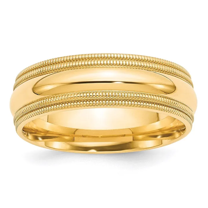 Goldia Rings Solid 10K Yellow Gold 7mm Double Milgrain Comfort Fit MensWomens Wedding Band Ring Size 45 Goldia Rings Solid 10K Yellow Gold 7mm Double Milgrain Comfort Fit MensWomens Wedding Band Ring Size 45