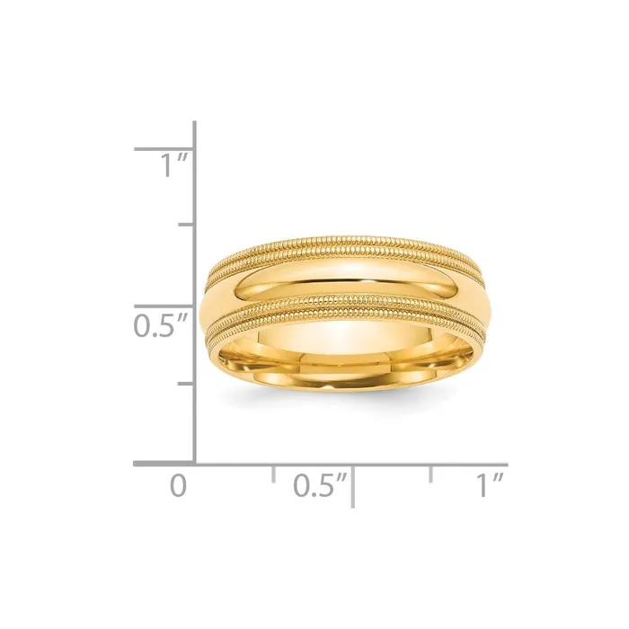 Goldia Rings Solid 10K Yellow Gold 7mm Double Milgrain Comfort Fit MensWomens Wedding Band Ring Size 45 Goldia Rings Solid 10K Yellow Gold 7mm Double Milgrain Comfort Fit MensWomens Wedding Band Ring Size 45