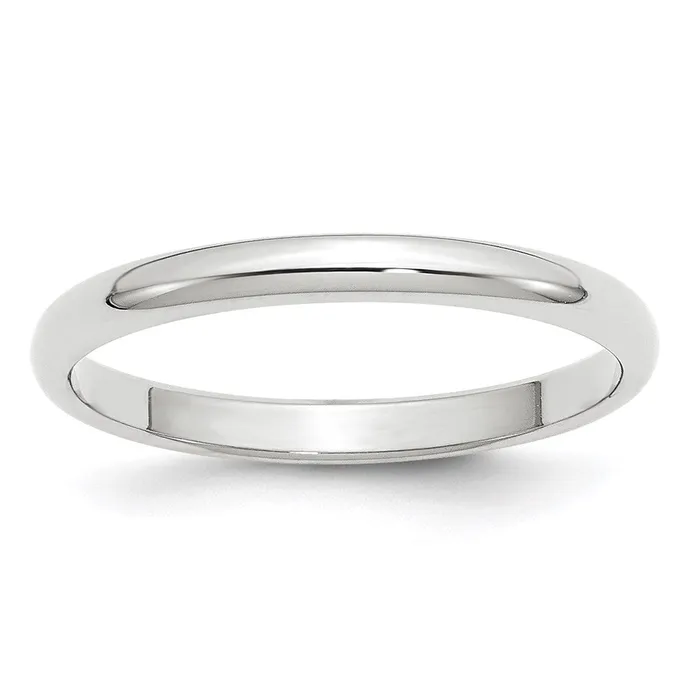 Goldia Rings Solid 14K White Gold 25mm Half Round MensWomens Wedding Band Ring Size 95 Goldia Rings Solid 14K White Gold 25mm Half Round MensWomens Wedding Band Ring Size 95