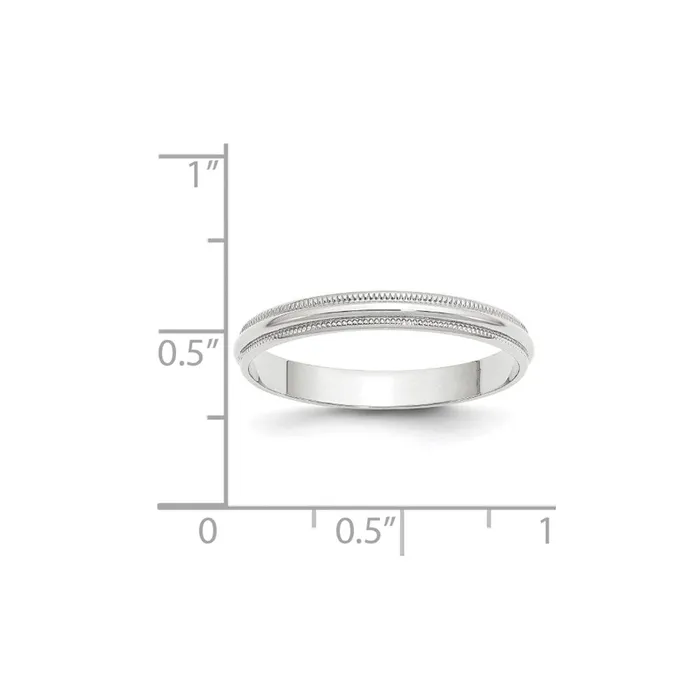 Goldia Rings Solid 14K White Gold 3mm Light Weight Milgrain Half Round MensWomens Wedding Band Ring Size 13 Goldia Rings Solid 14K White Gold 3mm Light Weight Milgrain Half Round MensWomens Wedding Band Ring Size 13