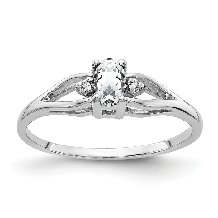 Goldia Rings Solid 14k White Gold 5x3mm Oval Cubic Zirconia AA Simulated CZ Ring Goldia Rings Solid 14k White Gold 5x3mm Oval Cubic Zirconia AA Simulated CZ Ring