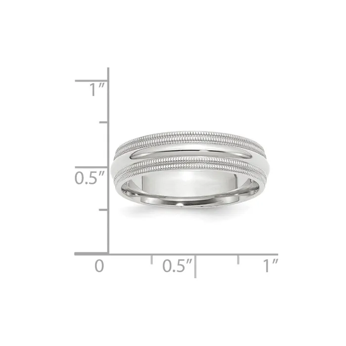 Goldia Rings Solid 14K White Gold 6mm Double Milgrain Comfort Fit MensWomens Wedding Band Ring Size 10 Goldia Rings Solid 14K White Gold 6mm Double Milgrain Comfort Fit MensWomens Wedding Band Ring Size 10