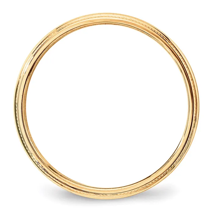 Goldia Rings Solid 14K Yellow Gold 3mm Light Weight Milgrain Half Round MensWomens Wedding Band Ring Size 125 Goldia Rings Solid 14K Yellow Gold 3mm Light Weight Milgrain Half Round MensWomens Wedding Band Ring Size 125