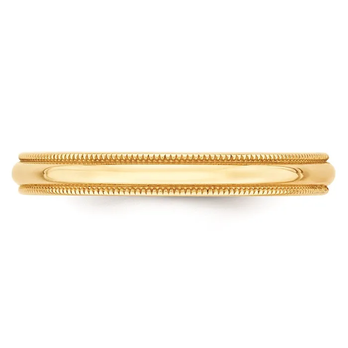 Goldia Rings Solid 14K Yellow Gold 3mm Light Weight Milgrain Half Round MensWomens Wedding Band Ring Size 125 Goldia Rings Solid 14K Yellow Gold 3mm Light Weight Milgrain Half Round MensWomens Wedding Band Ring Size 125