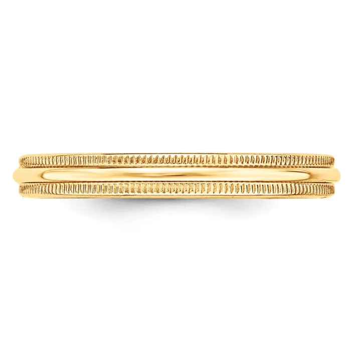 Goldia Rings Solid 14K Yellow Gold 3mm Light Weight Milgrain Half Round MensWomens Wedding Band Ring Size 125 Goldia Rings Solid 14K Yellow Gold 3mm Light Weight Milgrain Half Round MensWomens Wedding Band Ring Size 125