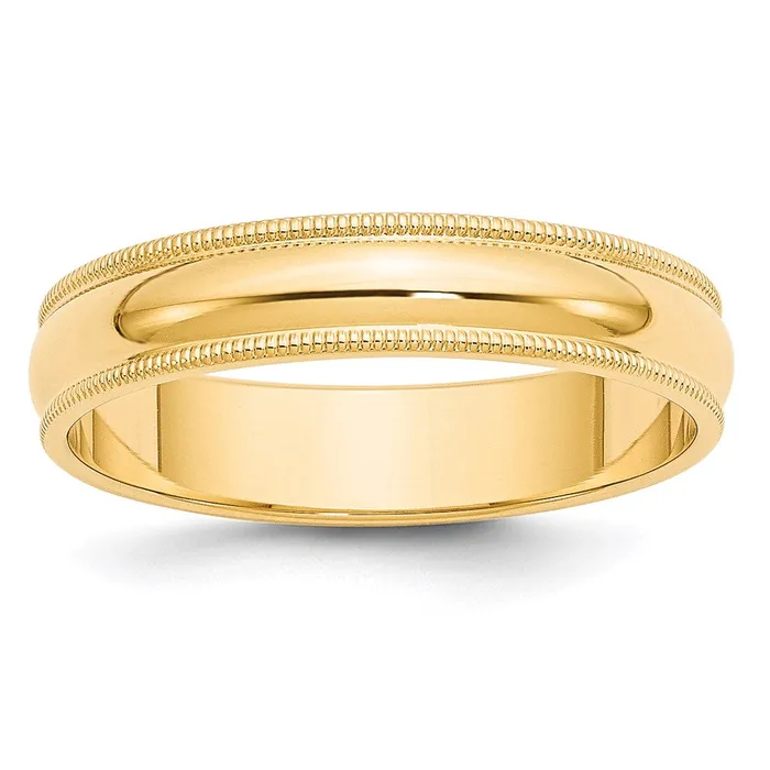 Goldia Rings Solid 14K Yellow Gold 5mm Milgrain HalfRound Wedding MensWomens Wedding Band Ring Size 85 Goldia Rings Solid 14K Yellow Gold 5mm Milgrain HalfRound Wedding MensWomens Wedding Band Ring Size 85