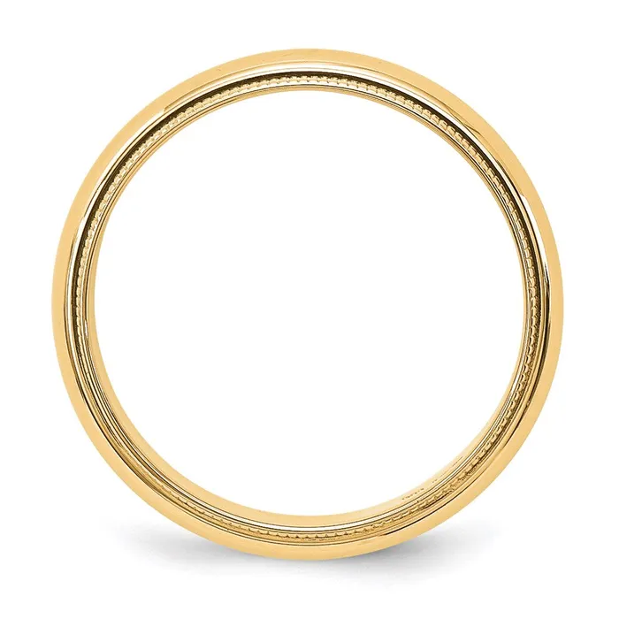 Goldia Rings Solid 14K Yellow Gold 5mm Milgrain HalfRound Wedding MensWomens Wedding Band Ring Size 85 Goldia Rings Solid 14K Yellow Gold 5mm Milgrain HalfRound Wedding MensWomens Wedding Band Ring Size 85