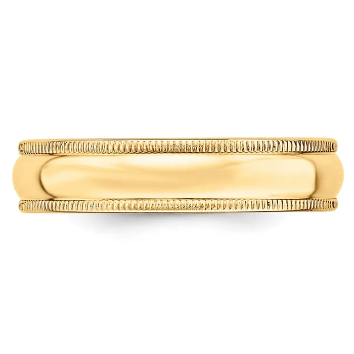 Goldia Rings Solid 14K Yellow Gold 5mm Milgrain HalfRound Wedding MensWomens Wedding Band Ring Size 85 Goldia Rings Solid 14K Yellow Gold 5mm Milgrain HalfRound Wedding MensWomens Wedding Band Ring Size 85