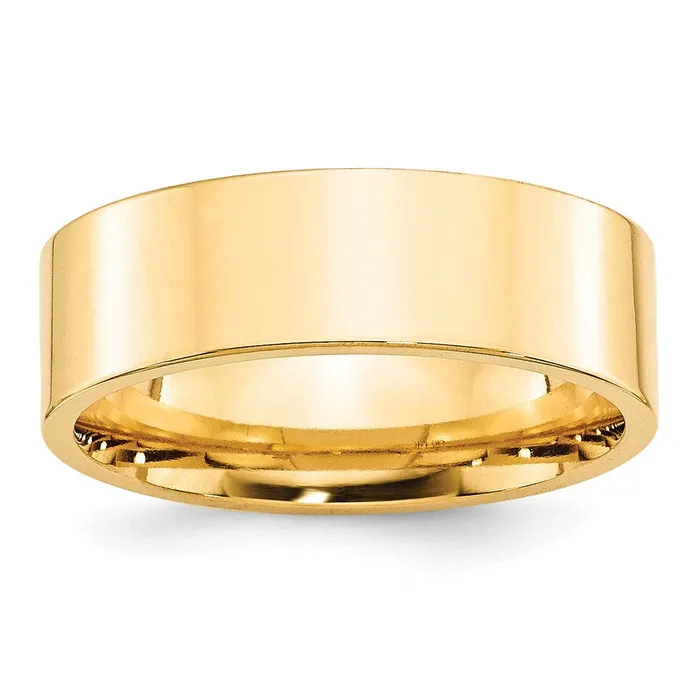 Goldia Rings Solid 14K Yellow Gold 7mm Standard Flat Comfort Fit MensWomens Wedding Band Ring Size 8 Goldia Rings Solid 14K Yellow Gold 7mm Standard Flat Comfort Fit MensWomens Wedding Band Ring Size 8