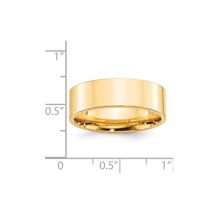 Goldia Rings Solid 14K Yellow Gold 7mm Standard Flat Comfort Fit MensWomens Wedding Band Ring Size 8 Goldia Rings Solid 14K Yellow Gold 7mm Standard Flat Comfort Fit MensWomens Wedding Band Ring Size 8