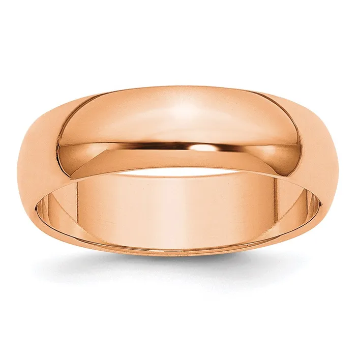 Goldia Rings Solid 14K Yellow Gold Rose Gold 6mm Half Round MensWomens Wedding Band Ring Size 125 Goldia Rings Solid 14K Yellow Gold Rose Gold 6mm Half Round MensWomens Wedding Band Ring Size 125
