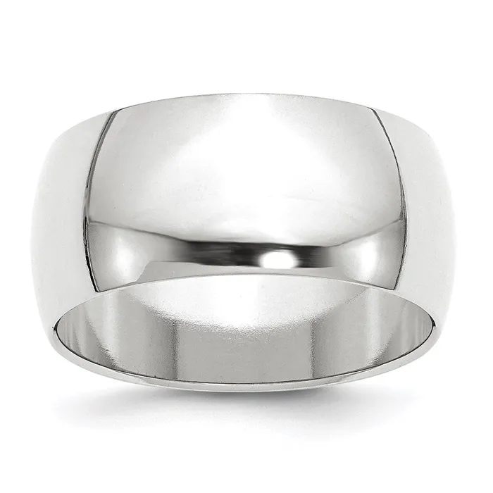 Goldia Rings Solid 18K White Gold 10mm Half Round MensWomens Wedding Band Ring Size 7 Goldia Rings Solid 18K White Gold 10mm Half Round MensWomens Wedding Band Ring Size 7
