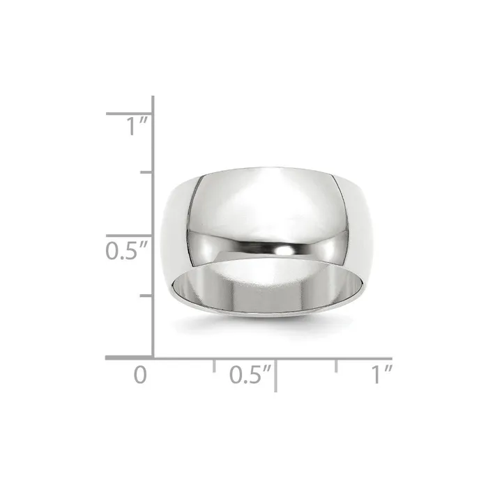 Goldia Rings Solid 18K White Gold 10mm Half Round MensWomens Wedding Band Ring Size 7 Goldia Rings Solid 18K White Gold 10mm Half Round MensWomens Wedding Band Ring Size 7