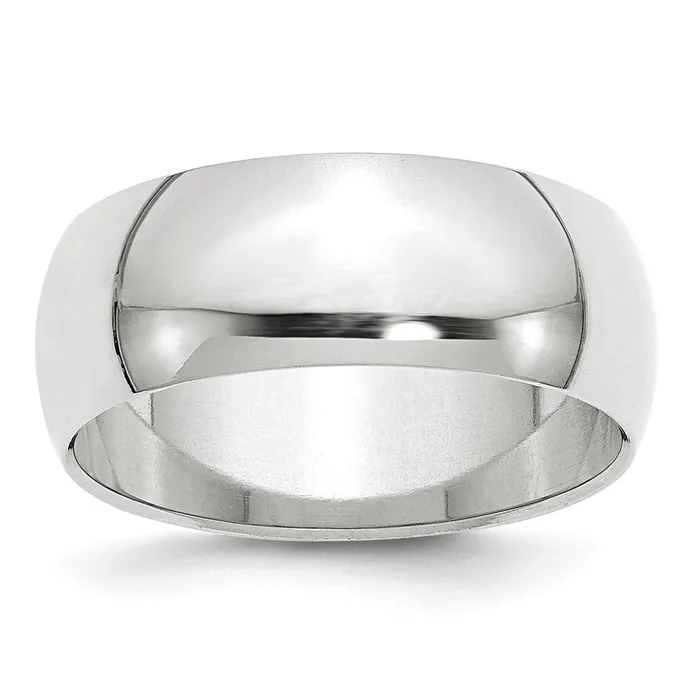 Goldia Rings Solid 18K Yellow Gold White Gold 8mm HalfRound MensWomens Wedding Band Ring Size 105 Goldia Rings Solid 18K Yellow Gold White Gold 8mm HalfRound MensWomens Wedding Band Ring Size 105