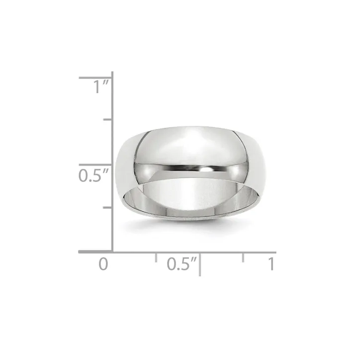 Goldia Rings Solid 18K Yellow Gold White Gold 8mm HalfRound MensWomens Wedding Band Ring Size 105 Goldia Rings Solid 18K Yellow Gold White Gold 8mm HalfRound MensWomens Wedding Band Ring Size 105