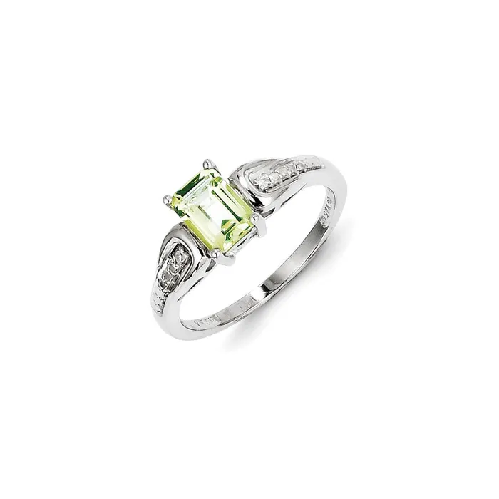Goldia Rings Sterling Silver Diamond u0026 Lemon Quartz Ring
