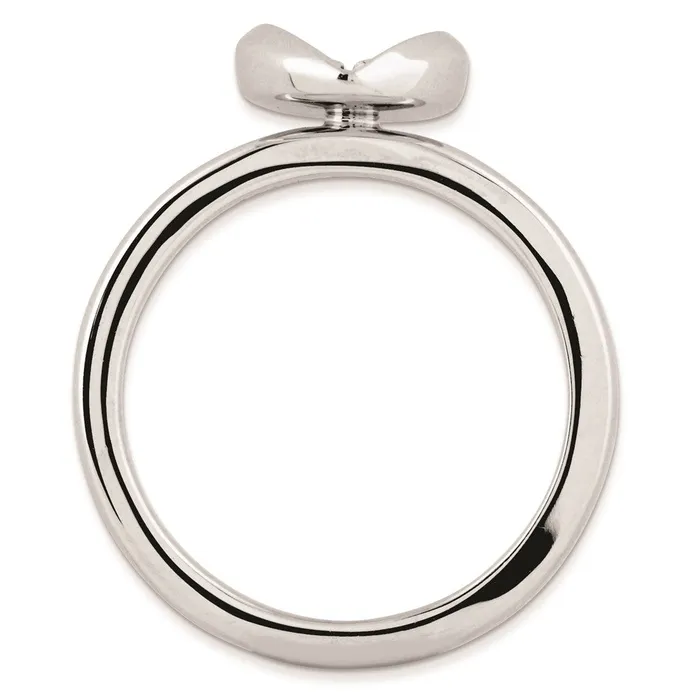 Goldia Rings Sterling Silver Stackable Expressions Heart wDiamonds Ring