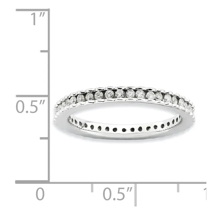 Goldia Rings Sterling Silver Stackable Expressions Polished Diamond Ring
