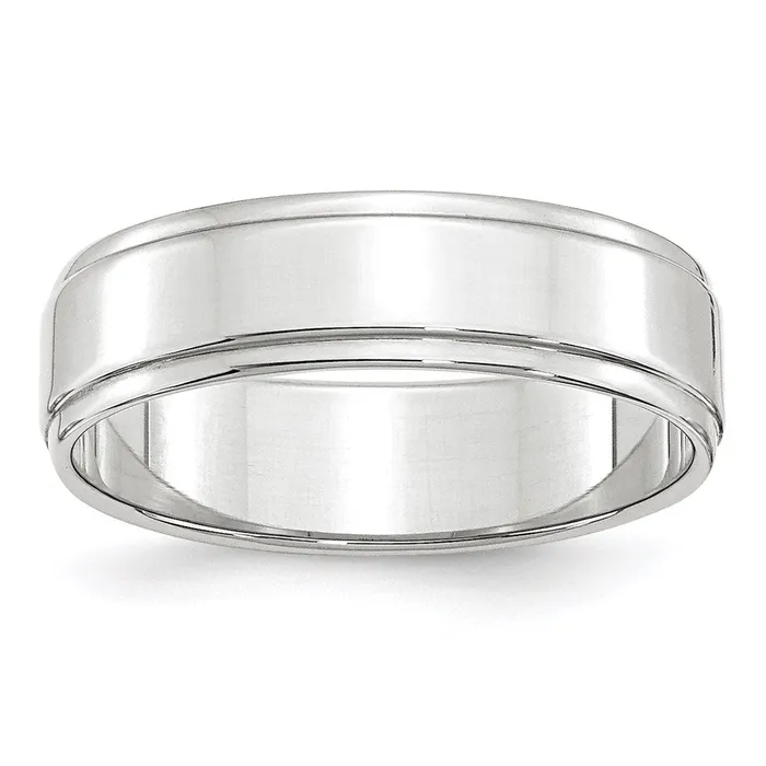 Goldia Solid 10K White Gold 6mm Flat with Step Edge MensWomens Wedding Band Ring Size 45 Rings Goldia Solid 10K White Gold 6mm Flat with Step Edge MensWomens Wedding Band Ring Size 45 Rings