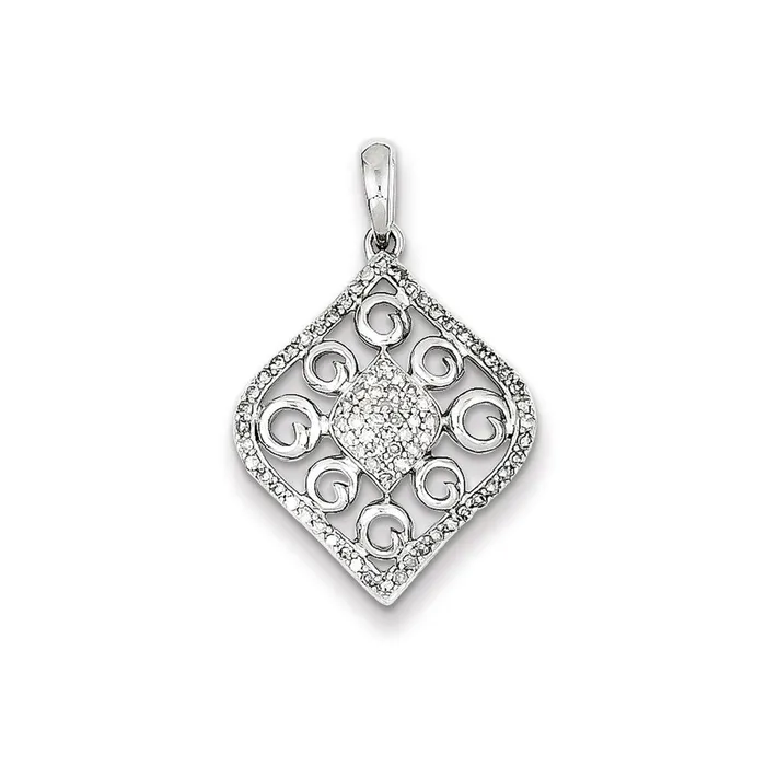 Goldia Sterling Silver Diamond Pendant Necklaces